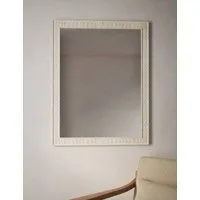 Carved Wood Large Rectangular Wall Mirror - Natural alternate view