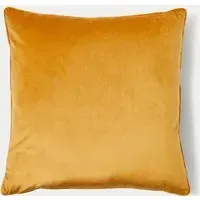 Velvet Piped Large Square Cushion - Ochre alternate view