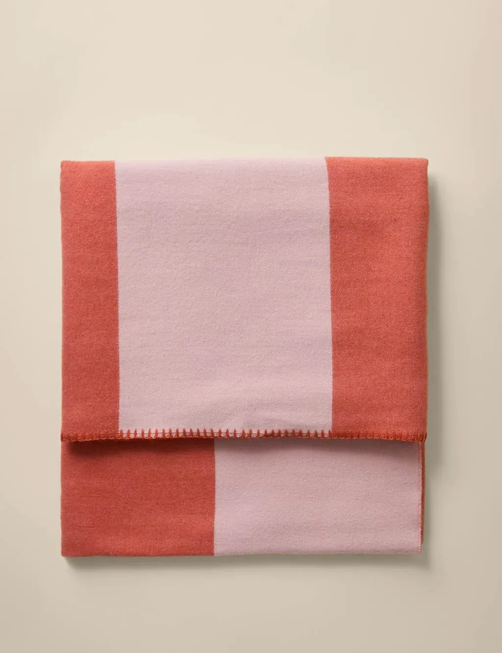 Wool Blend Woven Striped Large Throw - Pink Mix product