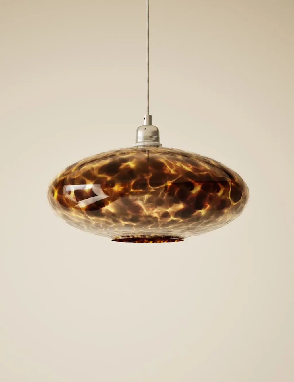 Tortoise Shell Glass Easy Fit Pendant Shade - Brown product