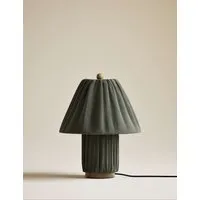Soft Pleated Fabric Table Lamp - Green alternate view