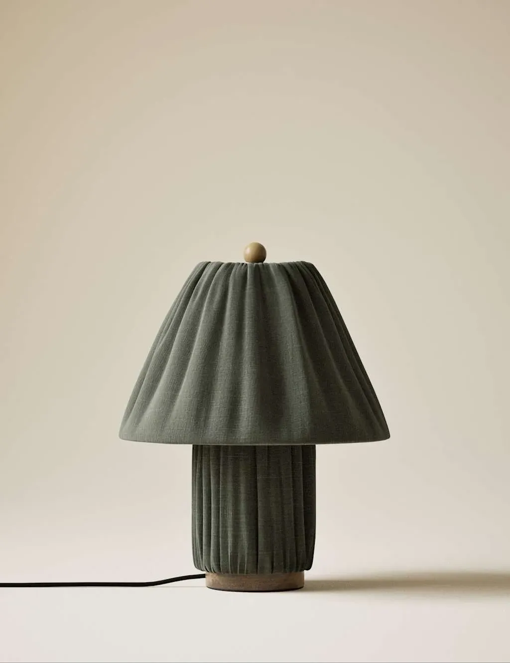Soft Pleated Fabric Table Lamp - Green product
