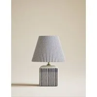 Joshua Ceramic Striped Rechargeable Table Lamp - Navy alternate view