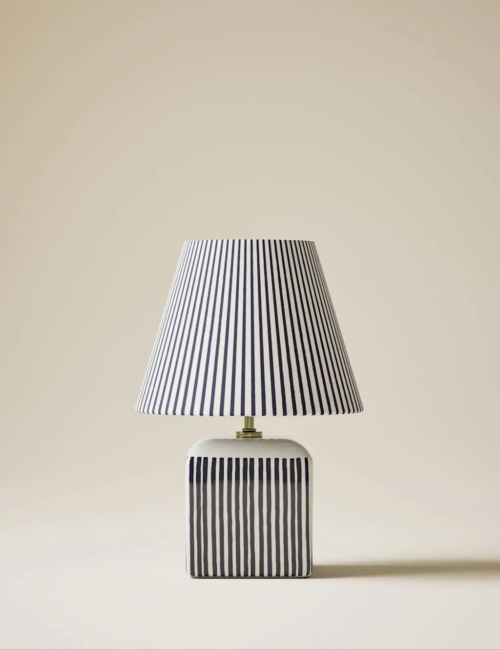 Joshua Ceramic Striped Rechargeable Table Lamp - Navy product