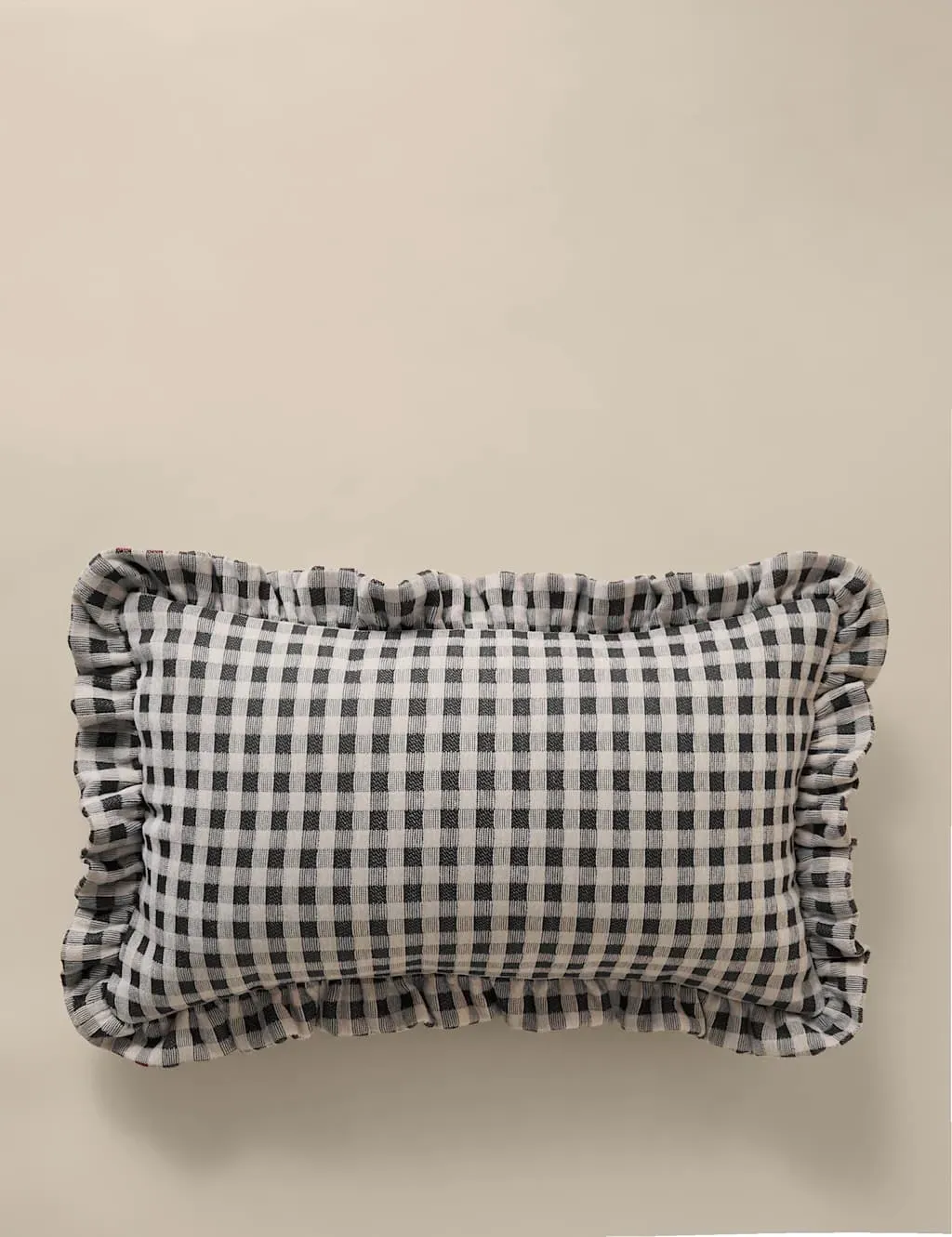 Chenille Woven Gingham Bolster Cushion - Charcoal product