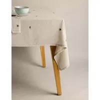 Bee Embroidered Tablecloth - Natural, Cotton alternate view