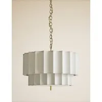 Scallop Fluted Pendant Light with Diffuser - Natural alternate view