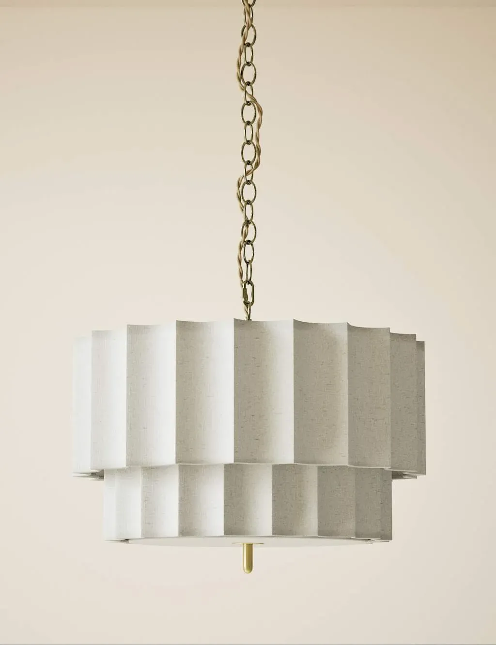 Scallop Fluted Pendant Light with Diffuser - Natural product