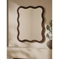 Tortoiseshell Scallop Wall Mirror - Brown alternate view