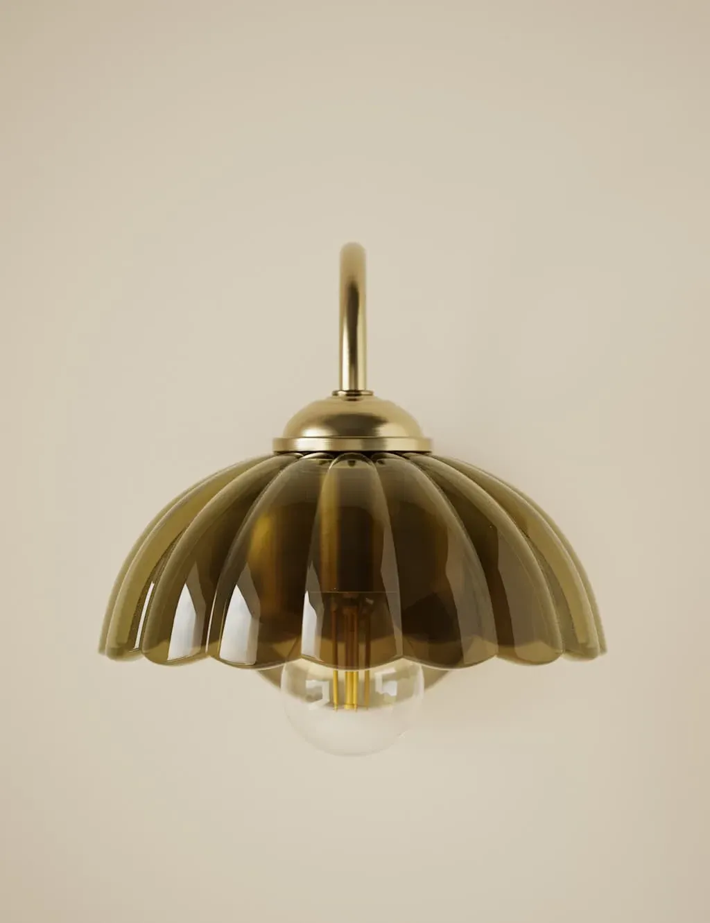 Glass Scallop Wall Light - Green product
