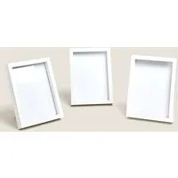 Set of 3 Photo Frames 4x6 - White, Wood Effect alternate view