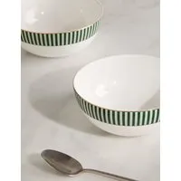 Set of 4 Hampton Cereal Bowls - Green, Bone China alternate view