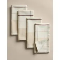 Set of 4 Checked Napkins - Natural Mix, Cotton Linen alternate view