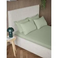Pure Cotton 300 Thread Count Fitted Sheet - Sage alternate view