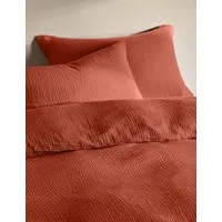 Pure Cotton Muslin Bedding Set - Rust alternate view