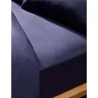 Egyptian Cotton 230 Thread Count Deeper Fitted Sheet - Midnight Navy alternate view