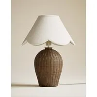 Wicker Scallop Shade Table Lamp - Brown alternate view
