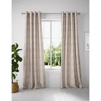 Cotton Blend Foil Texture Eyelet Curtains - Duck Egg alternate view
