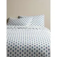 Cotton Blend Mini Leaf Bedding Set - Slate Blue alternate view