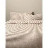 Cotton Blend Simple Stripe Bedding Set - Biscuit alternate view