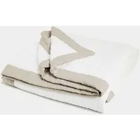 Cotton Linen Border Bedspread - Neutral alternate view