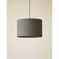 Cotton Mix Drum Light Shade - Khaki alternate view