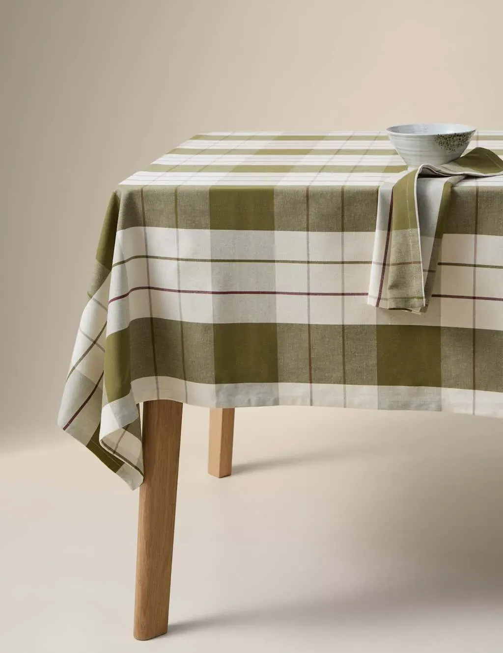 Cotton Rich Checked Tablecloth - Green Mix product