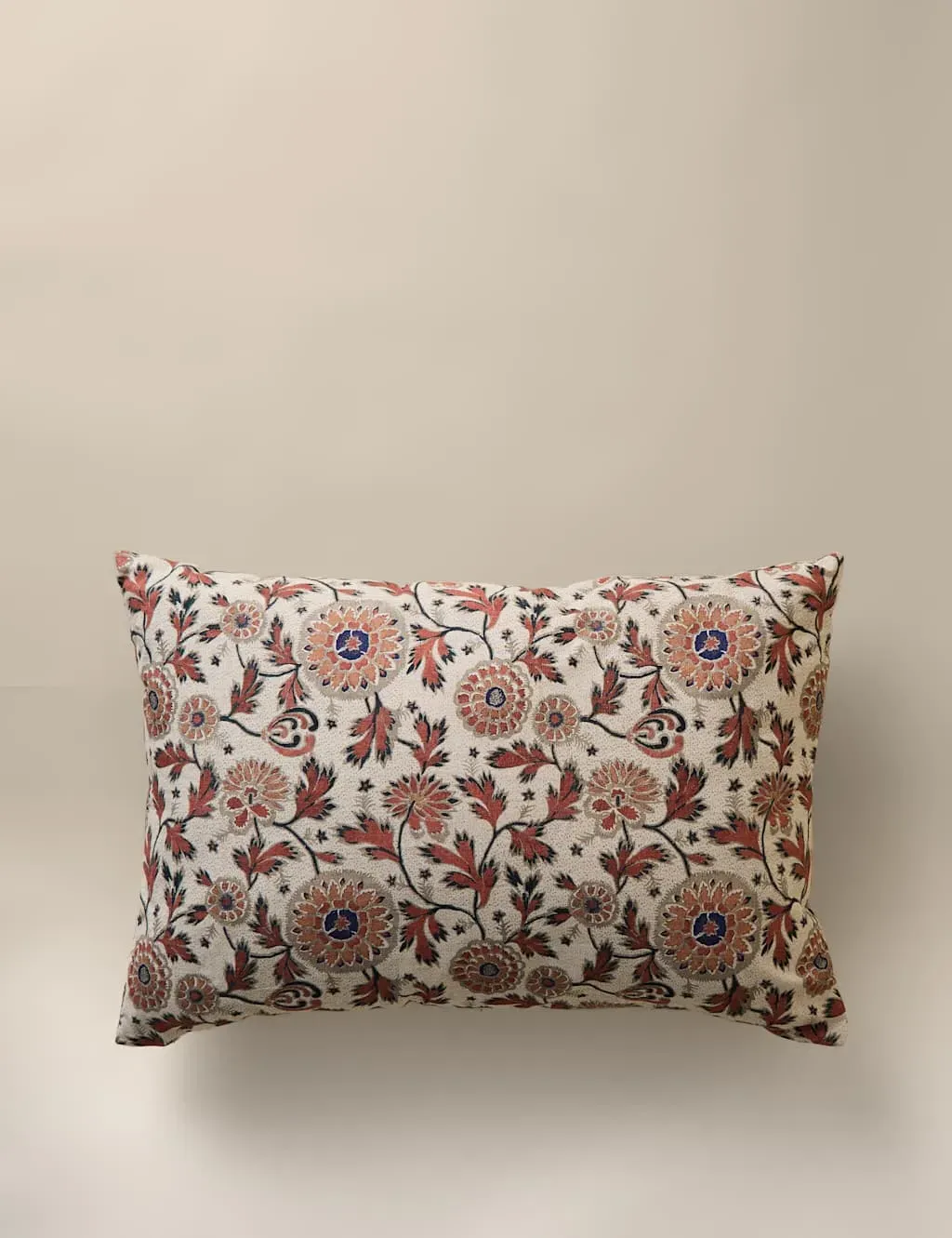 Cotton Rich Floral Bolster Cushion - Rust Mix product