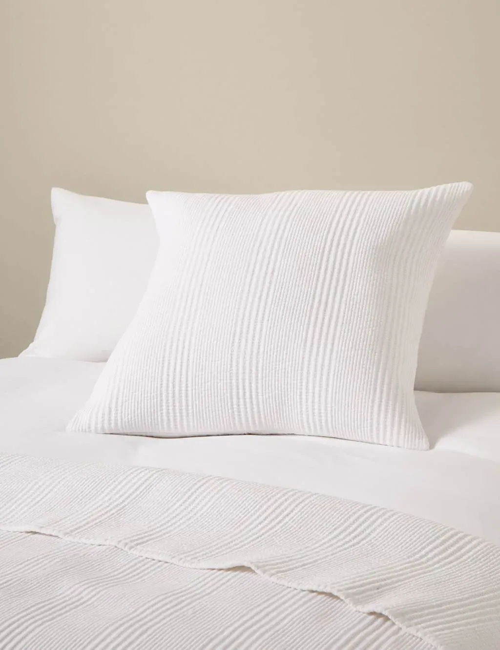 Cotton Rich Large Decorative Cushion - White product