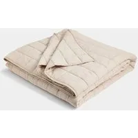 Cotton Rich Quilted Bedspread with Linen - Neutral alternate view
