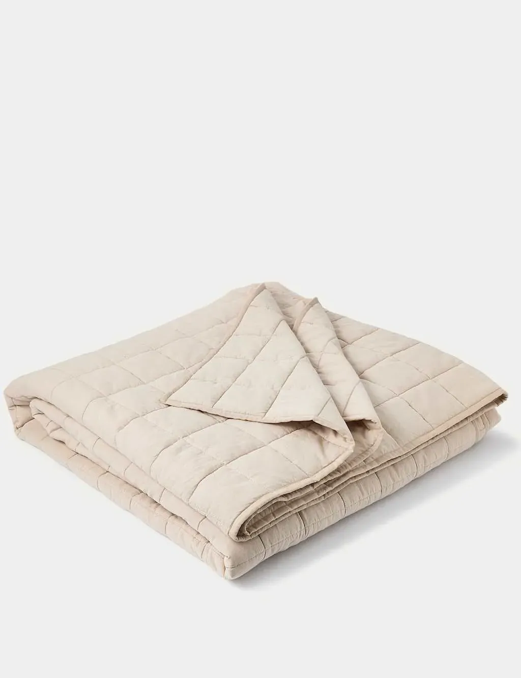 Cotton Rich Quilted Bedspread with Linen - Neutral product