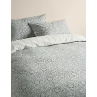 Cotton Rich Woodblock Floral Bedding Set - Slate Blue alternate view