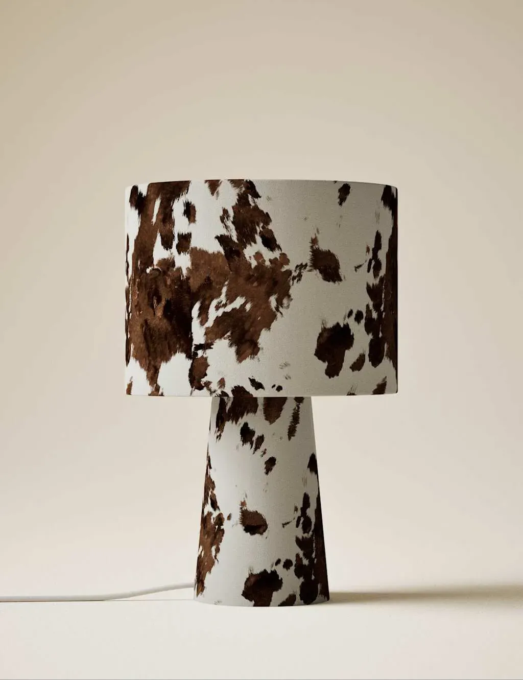 Cow Print Drum Shade Table Lamp - Multi product