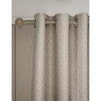 Diamond Geometric Eyelet Curtains - Natural alternate view