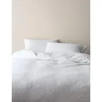 Embroidered Floral Seersucker Bedding Set - White alternate view