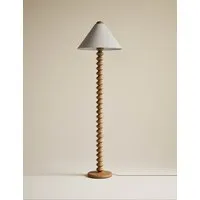 Evelyn Wooden Bobbin Floor Lamp - Wood alternate view