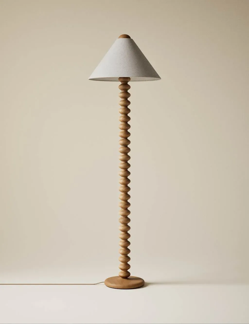 Evelyn Wooden Bobbin Floor Lamp - Wood product