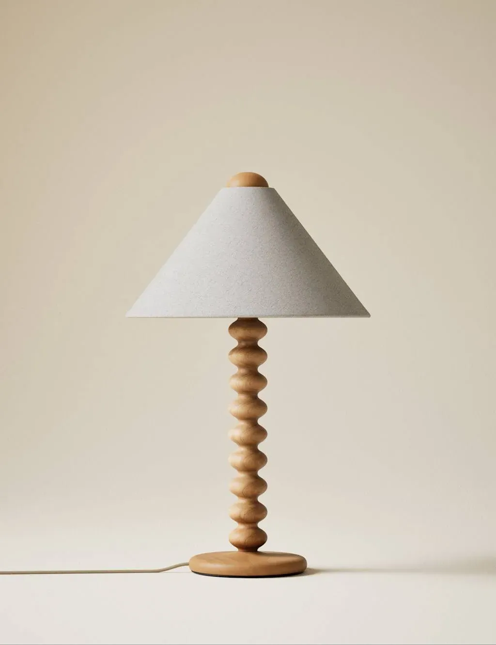 Evelyn Wooden Bobbin Table Lamp - Wood product