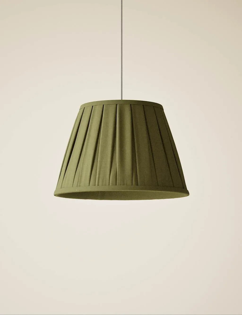 Fabric Wide Pleated Tapered Lampshade - Green product