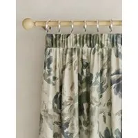 Floral Pencil Pleat Curtains - Blue Mix, Cotton Blend alternate view
