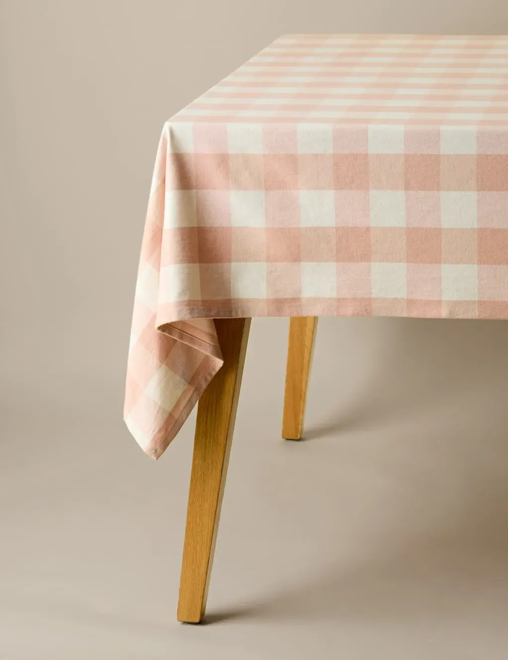 Gingham Tablecloth - Blush Pink, Cotton product