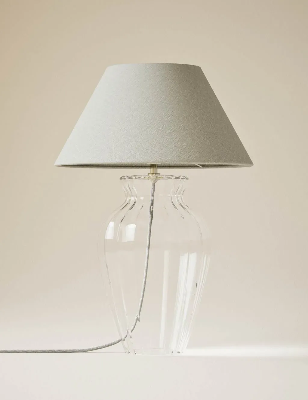 Glass Fluted Table Lamp - Clear product