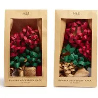Green & Red Christmas Wrapping Accessory Twin Pack - 20 Pieces alternate view