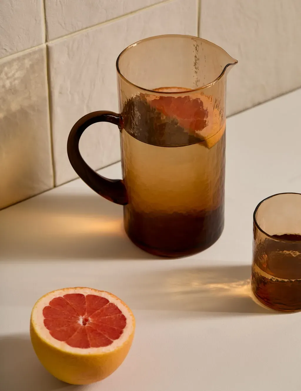 Hammered Glass Jug - Brown product