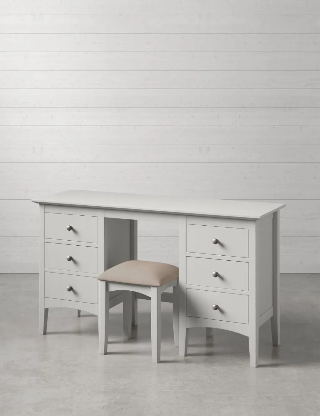 Hastings Dressing Table & Stool with Storage - Grey product