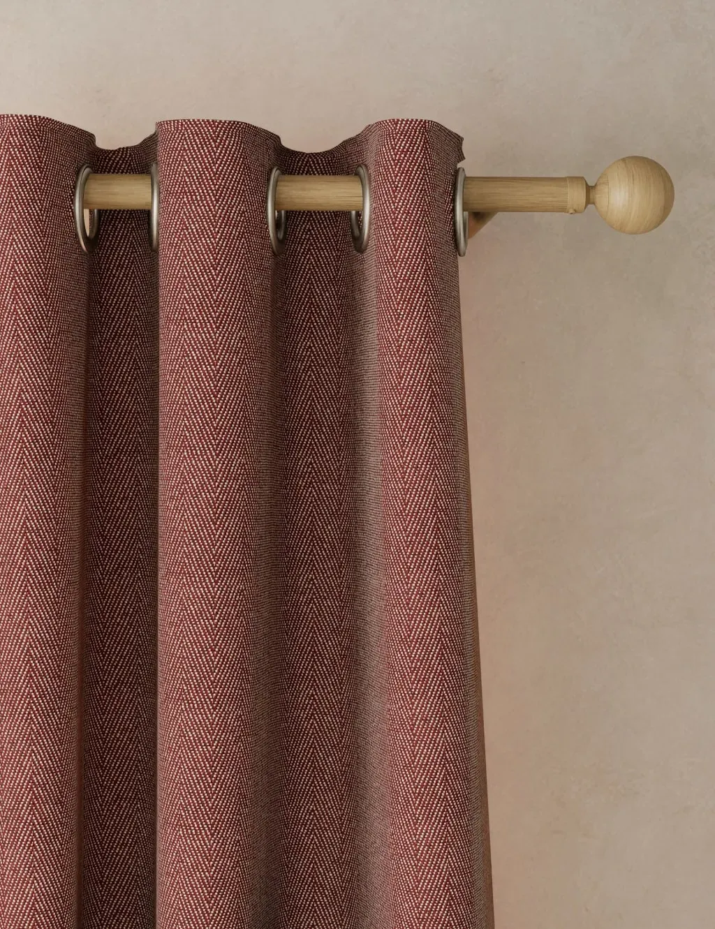 Herringbone Eyelet Curtains - Rust product