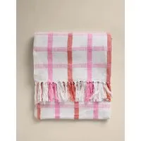 Hockney Checked Throw with Tasselled Trim - Pink Mix, Cotton alternate view