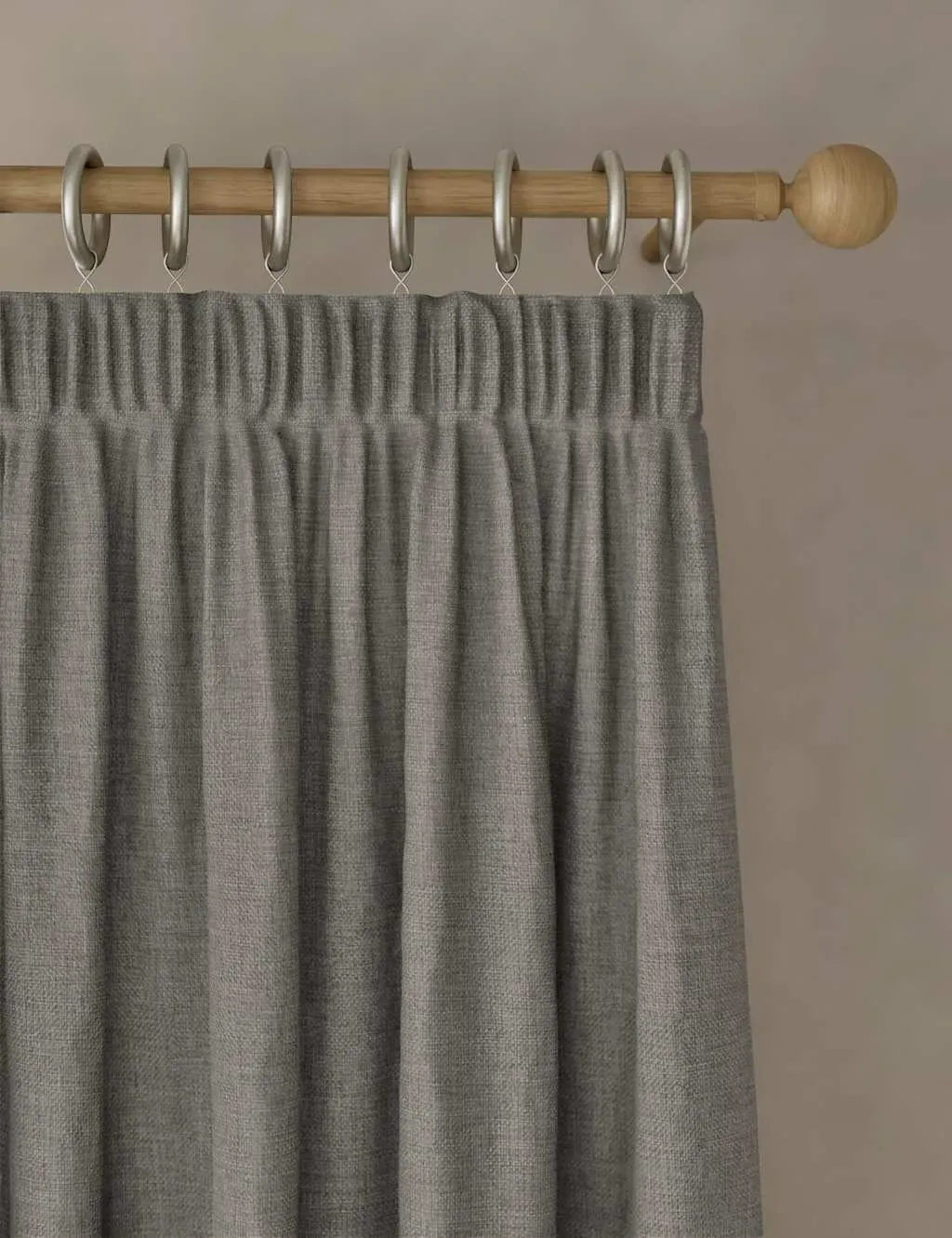 Isabelle Pencil Pleat Blackout Curtains - Light Grey product