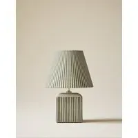 Joshua Ceramic Striped Rechargeable Table Lamp - Green alternate view