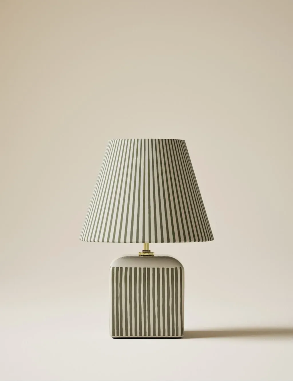 Joshua Ceramic Striped Rechargeable Table Lamp - Green product